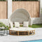 vidaXL - Loungebed - voor - buiten - met - luifel - en - kussens - poly - rattan