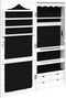 vidaXL - Sieradenkast - met - spiegel - wandgemonteerd - 37,5x10x90 - cm - wit