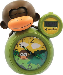 Momo de Aap - Slaaptrainer Kinderwekker - Analoge en digitale klok - Groen