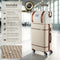 tectake® Kofferset - 13-delige Bagageset - 3 Stapelbare Koffers - TSA Cijferslot - Creme