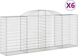 vidaXL - Schanskorven - 6 - st - gewelfd - 300x50x120/140 - cm - ijzer