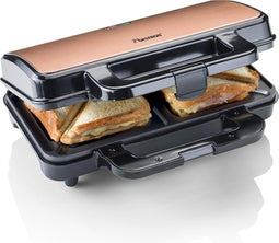 Bestron ASM90XLCO - Tosti apparaat - 900W - Voor 2 tosti's - Koper (2 stuks)