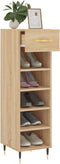 vidaXL - Schoenenkast - 30x35x105 - cm - bewerkt - hout - sonoma - eikenkleurig