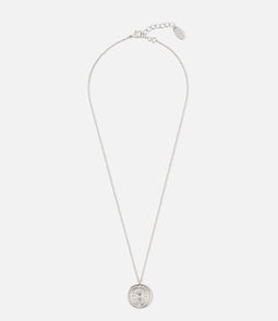 Orelia - Ketting kort met ingegraveerd muntje - Zilverkleurig