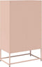 vidaXL - Hoge - kast - 68x39x111,5 - cm - staal - roze