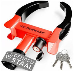 HELDENWERK - Parkklauw / Wielklem - Verstelbaar 18-30 cm - Zwart / Rood