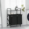 vidaXL - Wasmand - 2 - vakken - met - planken - grijs - sonoma - eiken