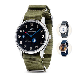 Johnny Loco Luna II - Horloge Heren - Roestvrij Stalen Kast - Saffierkristal - 41,3mm - Waterdicht tot op 100M - Charcoal