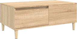 vidaXL - Salontafel - 90x50x36,5 - cm - bewerkt - hout - sonoma - eikenkleurig