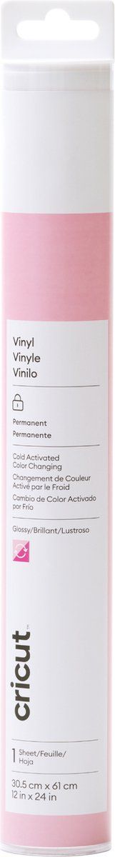 Cricut Vinyl Permanent 30x60cm – Kleurverandering bij kou (roze)