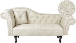 LATTES II - Chaise longue - Lichtbeige - Linkerzijde - Fluweel