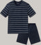 Schiesser Heren Shortama - Korte broek - V-hals - Donker blauw - M