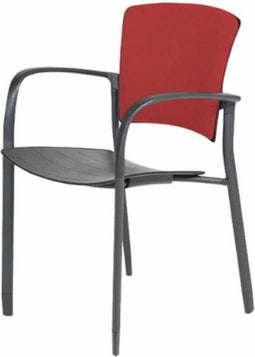 Vergaderstoel - Schaffenburg 031 4-poots m/a zwart pu rood stof