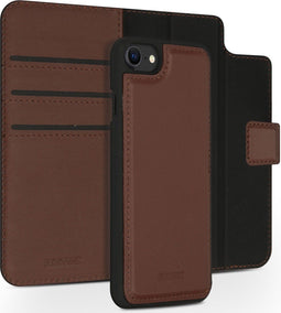 Accezz iPhone SE (2022) / SE (2020) / 8 / 7 / 6s / 6 - Premium Leather 2 in 1 Wallet Bookcase - Uitneembare backcover - Bruin