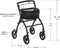 Aluminium Rollator Aktiv - Binnenrollator - Opvouwbaar 360° wielen - Zwart