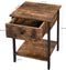 MIRA Home MAZAZU - Bijzettafel - Nachtkastje - Bruin Hout - 40 x 55 x 40 cm
