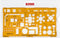 Aristo architecten combisjabloon II - schaal 1:50 - met inktnoppen - oranje transparant - AR-5062