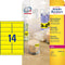 Avery L7263Y-25 - Etiketten Adresseren - Afneembaar 99,1 x 38,1 mm - Neon Geel (340 stuks)