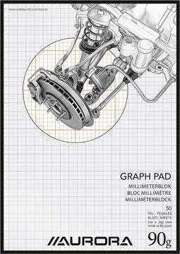 Aurora Millimeterpapier - A4 - 210x297mm - Bruin geruit - 90g - 50 vellen