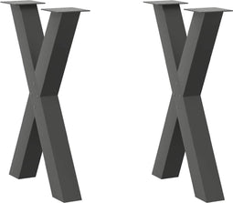 vidaXL - Eettafelpoten - 2 - st - X-vormig - 50x(72-73) - cm - staal - antraciet