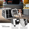 tectake® Single Hondenbench - Hondentransportbox - Aluminium en Fineerhout - 54 x 69 x 50 cm