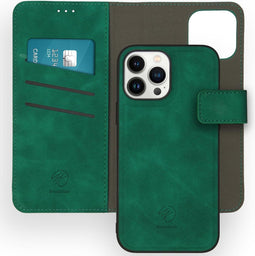 iMoshion Hoesje Geschikt voor iPhone 13 Pro Max Hoesje Met Pasjeshouder - iMoshion Uitneembare 2-in-1 Luxe Bookcase - Donkergroen