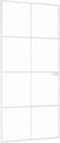 vidaXL - Binnendeur - 93x201,5 - cm - gehard - glas - en - aluminium - smal - wit