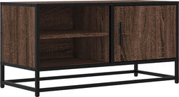 vidaXL - Tv-meubel - 80x34,5x40 - cm - bewerkt - hout - metaal - bruin - eikenkleur