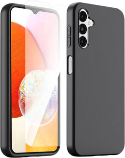 Podec Samsung Galaxy A14 - Telefoonhoesje - Anti-Shock Case met Screenprotector - Zwart