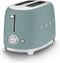 SMEG TSF01EGMEU - Broodrooster - 950W 2 sleuven 6 bruining-niveaus - Mat Emerald Green