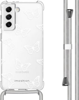 iMoshion Hoesje Geschikt voor Samsung Galaxy S21 Hoesje Met Koord - iMoshion Design Hoesje met Koord - Transparant / Butterfly