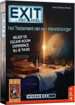 999 Games - EXIT - Het Testament van een Wereldreiziger - Escape Room Spel - De escape room-ervaring in huis - Gezelschapsspel - Breinbreker - Klein cadeautje - Kerstcadeau