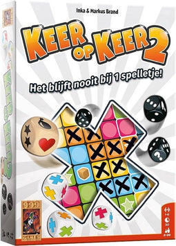 999 Games - Keer op Keer 2 - Dobbelspel - Met nieuwe dobbelstenen en mogelijkheden - Gezelschapsspel - Familiespel - Klein cadeautje - Kerstcadeau