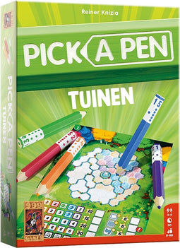 999 Games - Pick a Pen - Tuinen - Dobbelspel - Dobbelen met potloden - Scorevellen van 3 verschillende niveaus - Gezelschapsspel - Familiespel - Klein cadeautje - Kerstcadeau