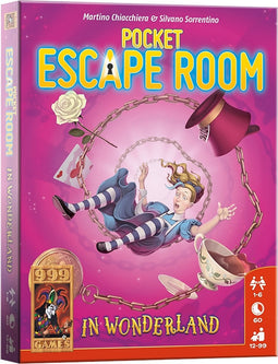 999 Games - Pocket Escape Room - in Wonderland - Escape Room Spel - Los puzzels op en ontsnap - Gezelschapsspel - Breinbreker - Nederlandstalig - Klein cadeautje - Kerstcadeau