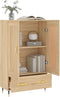 vidaXL - Hoge - kast - 69,5x31x115 - cm - bewerkt - hout - sonoma - eikenkleurig