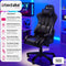 tectake® Bureaustoel - Gamingstoel - Verstelbare rugleuning en armleuningen - Zwart