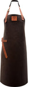 Witloft Classic - Leren Schort - Handgemaakt Duurzaam voor BBQ Koken - Zwart/Cognac