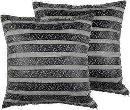 LUNARIA - Sierkussen set van 2 - Donkergrijs - 45 x 45 cm - Polyester