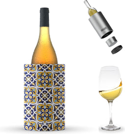 Coolenator Wijnkoeler – Champagnekoeler – Flessenkoeler met Uniek Uitneembaar Vrieselement – Hoogwaardig Aluminium – Mosaic