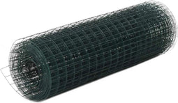 vidaXL Draadgaas vierkant 10x0.5 m staal met PVC coating groen