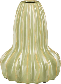 Mica Decorations Altea Vaas - Keramiek - H21 x Ø17 cm - Lichtgroen