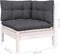 vidaXL - 3-delige - Loungeset - met - kussens - massief - grenenhout - wit