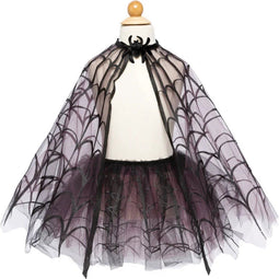Great Pretenders Verkleedkledij Spinnenweb Cape met tutu - 4-6 jaar - Zwart