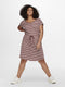 ONLY CARMAKOMA CARAPRIL SS KNEE DRESS - Jurk met aantrekkoord - Apple Butter met witte streep - Maat M-46/48