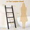 Coast Handdoekladder 4-laags - Massief grenenhout - Zwart - 50 x 7,5 x 137 cm