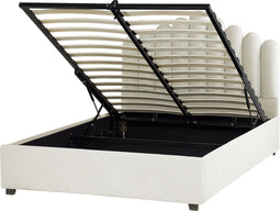 VINCENNES - Bed met opbergruimte - Gebroken wit - 140 x 200 cm - Fluweel