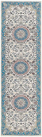 GORDES - Loper tapijt - Beige/Blauw - 60 x 200 cm - Polyester