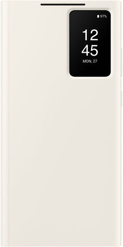 Samsung Galaxy S23 Ultra - Smart View Wallet Case - Antibacterieel - Beige