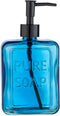 WENKO Zeepdispenser Pure Soap Glas blauw 550ml - Zeeppompje
